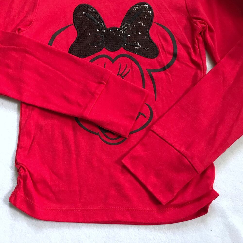 Disney NWOT Minnie Mouse Long Sleeves Red Shirt Girls 7/8 - Picture 3 of 8